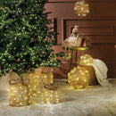 Caixa de presente Iluminada de Metal com Pérolas