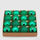 Caixa com 16 Bolas de Natal Verdes