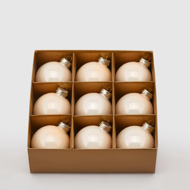 Conjunto de 14 bolas de Natal em tecido com caixa de urso