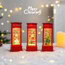 Enfeite Natalino Cabine de Telefone com Luminária - Papai Noel Árvore Boneco de Neve