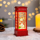 Enfeite Natalino Cabine de Telefone com Luminária - Papai Noel Árvore Boneco de Neve