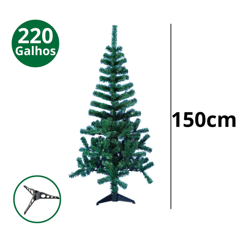 Arvore Natal Grande Pinheiro Decoração Natal 120cm 150cm 180cm 210cm Até 450Galhos