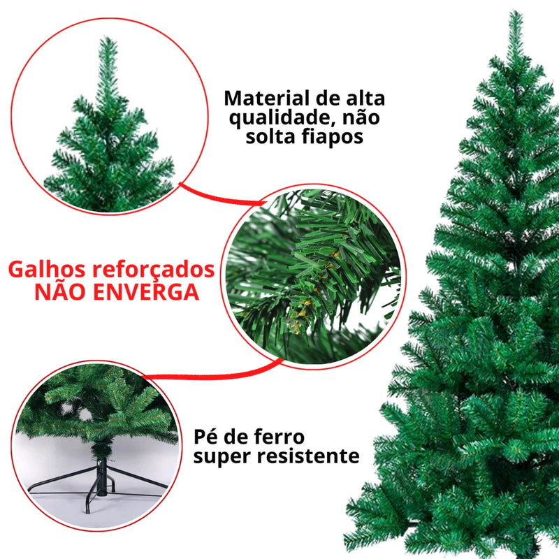 Arvore Natal Grande Pinheiro Decoração Natal 120cm 150cm 180cm 210cm Até 450Galhos