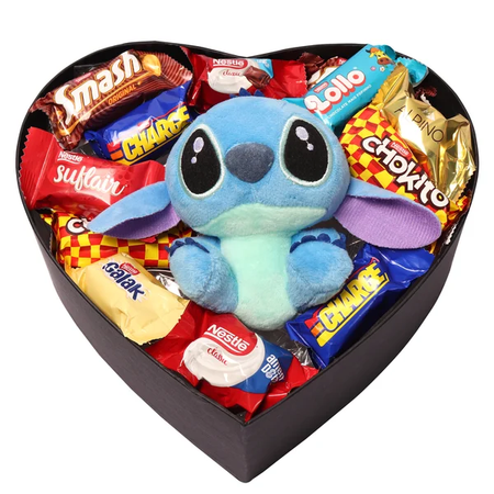 Coração de Bombom e Stitch