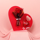 Rosa Encantada Vermelha e Lindt no Coração Te Amo