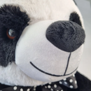 Urso Panda de Pelúcia 67 cm - Com Laço Preto com Bolinhas Brancas