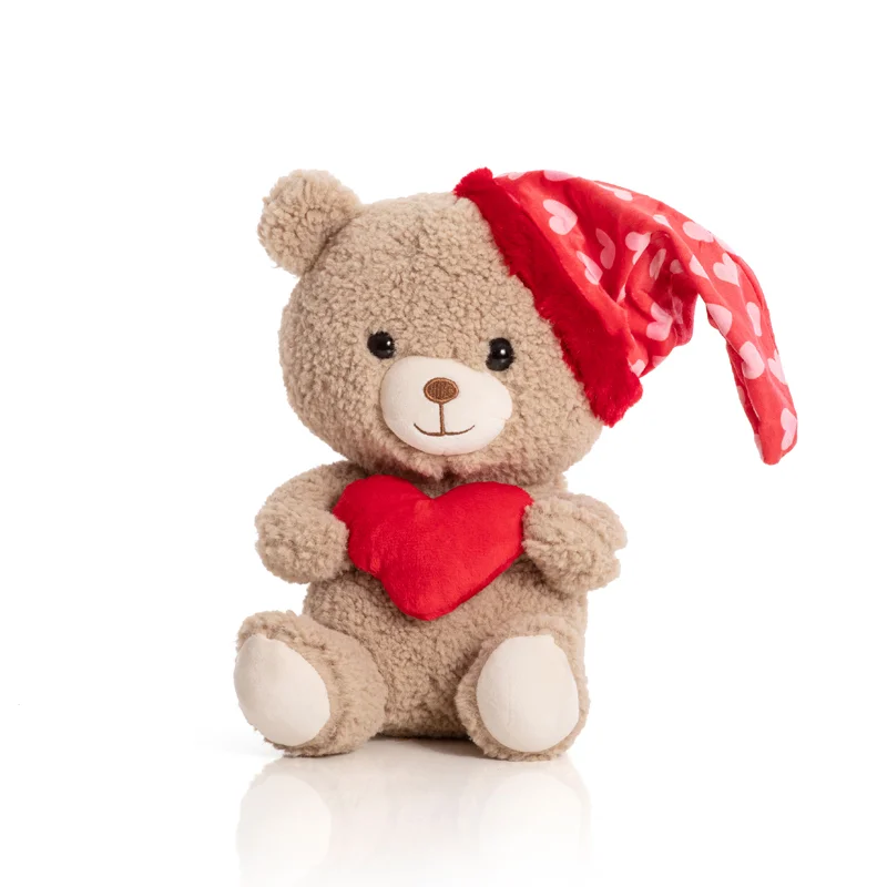 Urso de Pelúcia 26 cm Sentado - Com Gorro Christopher Areia