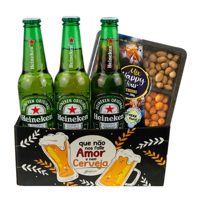 Kit Cerveja Heineken e Mix de Amendoim